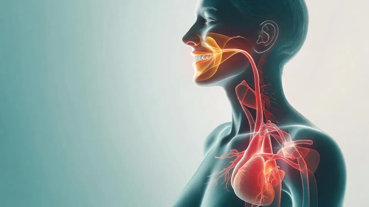 Konceptuální ilustrace spojení ústní hygieny a zdraví