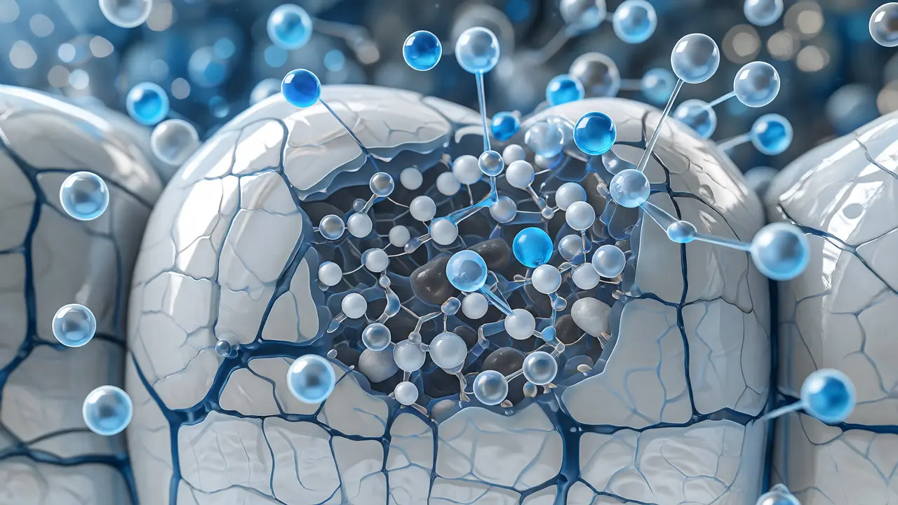 Vizualizace nanokrystalů hydroxyapatitu opravujících mikrodefekty v krystalické mřížce zubu