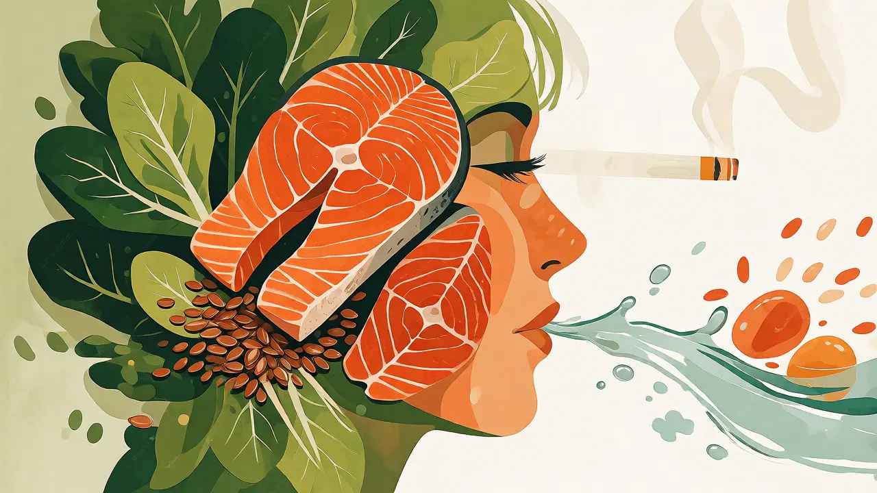 Ilustrace zdravých potravin ovlivňujících zdraví dásní